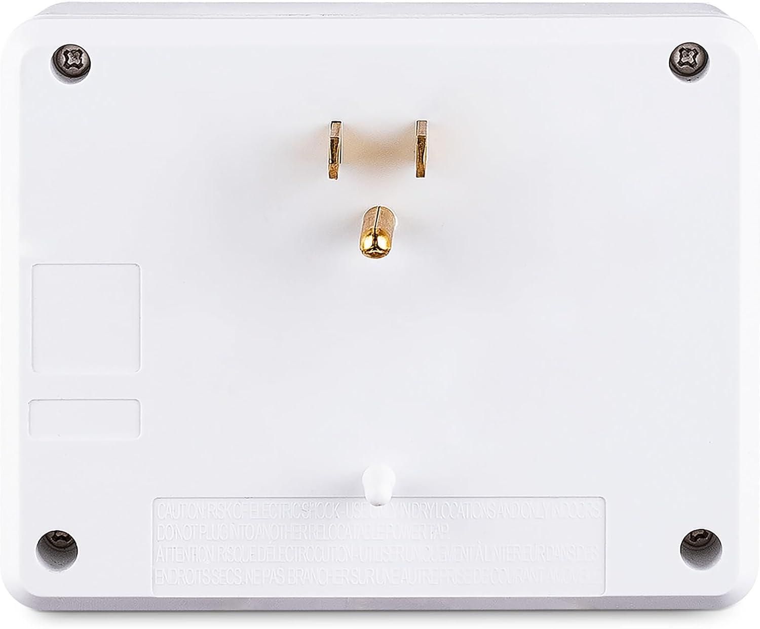 image:imageCyberPower P3WUH MultiHue Lighted Power Wall Tap 3 Outlets 4 USB Charge Ports White UL ListedP3WU