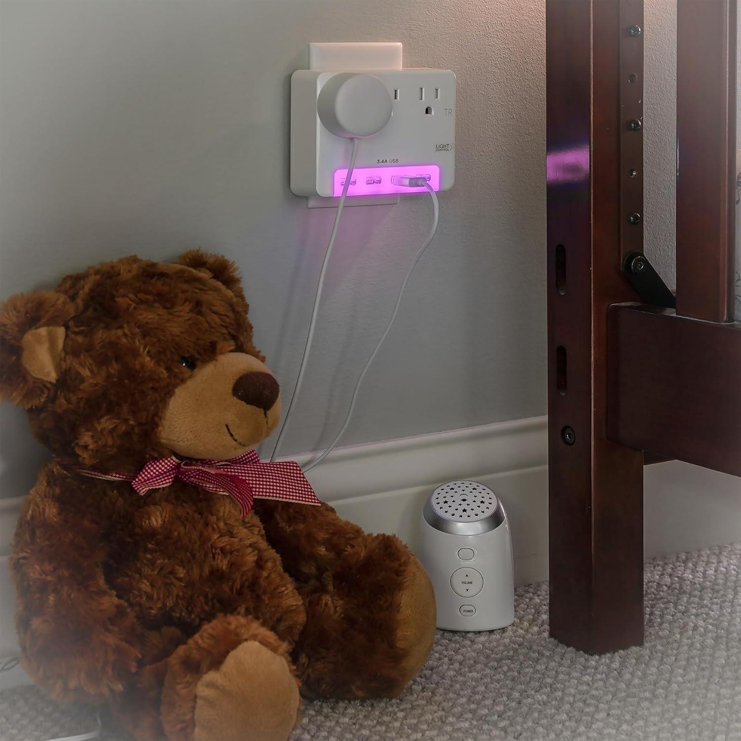image:imageCyberPower P3WUH MultiHue Lighted Power Wall Tap 3 Outlets 4 USB Charge Ports White UL ListedP3WUH