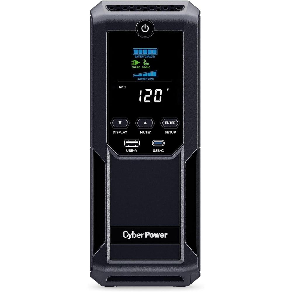 image:imageCyberPower CP1000AVRLCD Intelligent LCD UPS Battery Backup and Surge Protector 1000VA600W 9 Outlets AVR MiniTower UL Certified1350VA NEW
