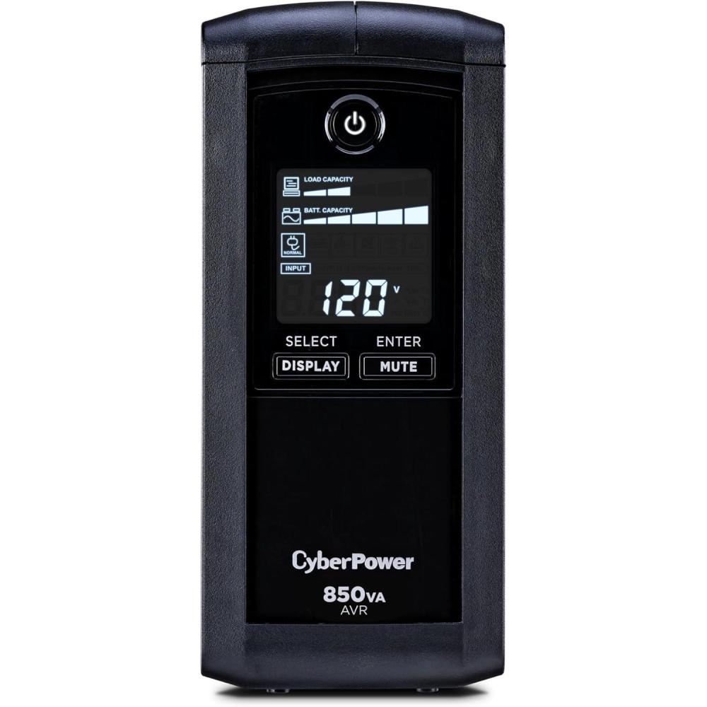 image:imageCyberPower CP1000AVRLCD Intelligent LCD UPS Battery Backup and Surge Protector 1000VA600W 9 Outlets AVR MiniTower UL Certified850VA
