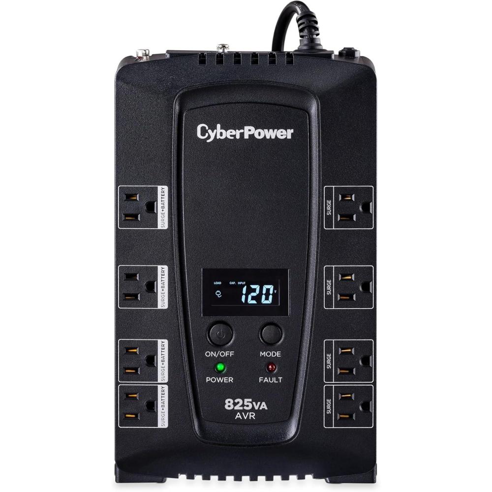 image:imageCyberPower CP825AVRLCD Intelligent LCD UPS Battery Backup and Surge Protector 825VA450W 8 Outlets AVR Compact UL Certified825VA AVR