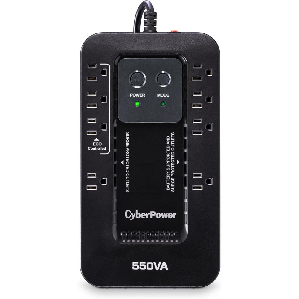 image:imageCyberPower EC850LCD Ecologic UPS Battery Backup and Surge Protector 850VA510W 12 Outlets ECO Mode Compact UL Certified550VA