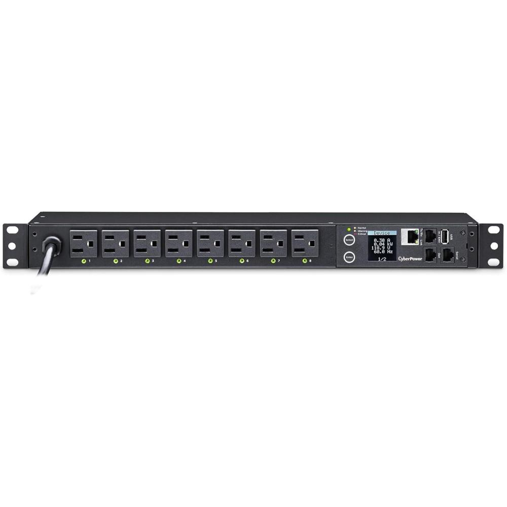 image:imageCyberPower PDU41001 Switched PDU 100120V15A Derated to 12A 8 Outlets 1U Rackmount120V15A