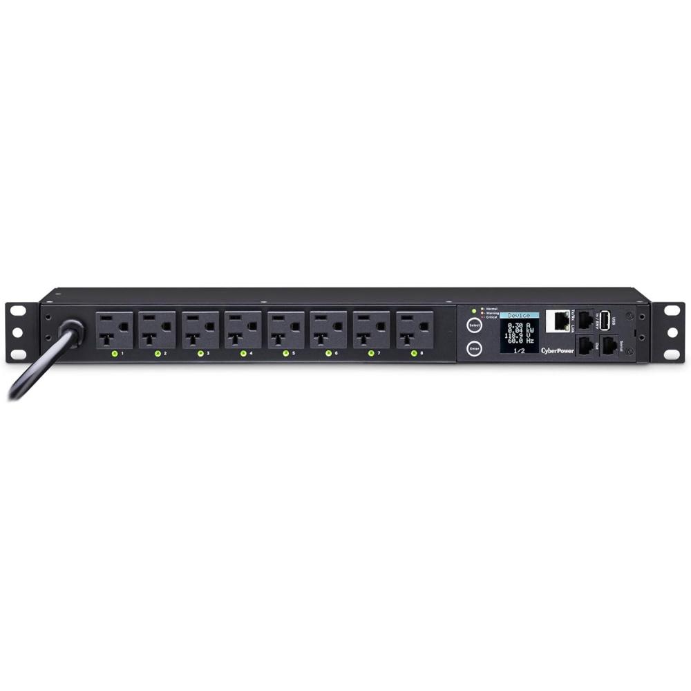 image:imageCyberPower PDU41001 Switched PDU 100120V15A Derated to 12A 8 Outlets 1U Rackmount120V20A