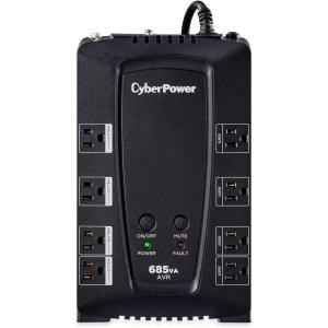 CyberPower CP685AVRG AVR UPS Battery Backup and Surge Protector, 685VA/390W, 8 Outlets, Compact, UL Certified(CP685AVRG)