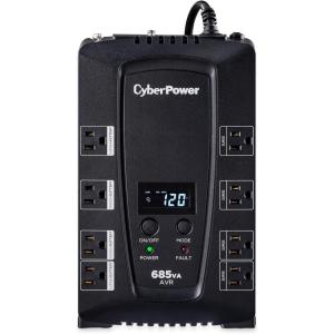 CyberPower CP825AVRLCD Intelligent LCD UPS Battery Backup and Surge Protector, 825VA/450W, 8 Outlets, AVR, Compact, UL Certified(685VA AVR)