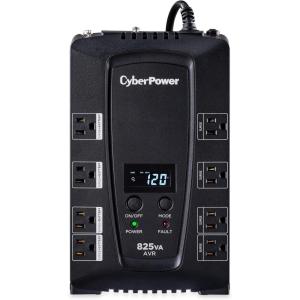 CyberPower CP825AVRLCD Intelligent LCD UPS Battery Backup and Surge Protector, 825VA/450W, 8 Outlets, AVR, Compact, UL Certified(825VA AVR)