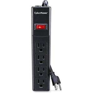CyberPower CSB404 Essential Surge Protector, 450J/125V, 4 Outlets, 4ft Power Cord, Black(Single)