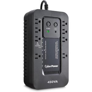 CyberPower EC850LCD Ecologic UPS Battery Backup and Surge Protector, 850VA/510W, 12 Outlets, ECO Mode, Compact, UL Certified(450VA)