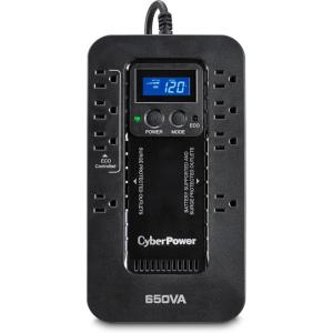 CyberPower EC850LCD Ecologic UPS Battery Backup and Surge Protector, 850VA/510W, 12 Outlets, ECO Mode, Compact, UL Certified(650VA LCD)
