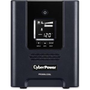 CyberPower PR3000LCDSL Smart App Sinewave UPS System, 3000VA/2700W, 7 Outlets, AVR, Mini-Tower(3000VA)