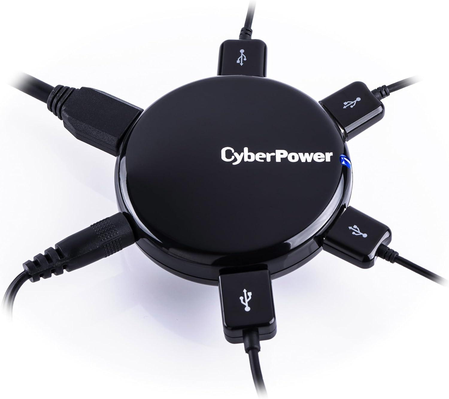 image:imageCyberPower CPH430PW USB 30 Hub 4Port SuperSpeed 5Gbps Transfer AC Adapter WhiteBlack