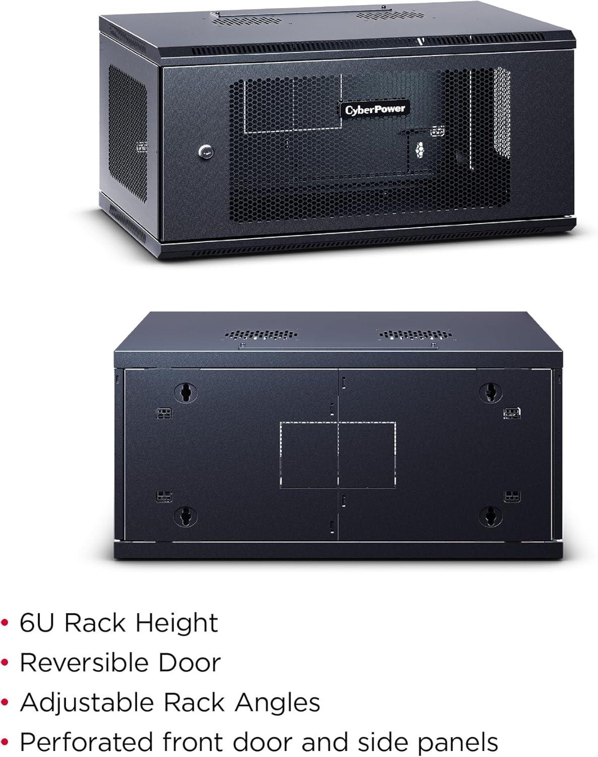 image:imageCyberPower Carbon CR6U61003 6U Wall Mount Enclosure Black6U