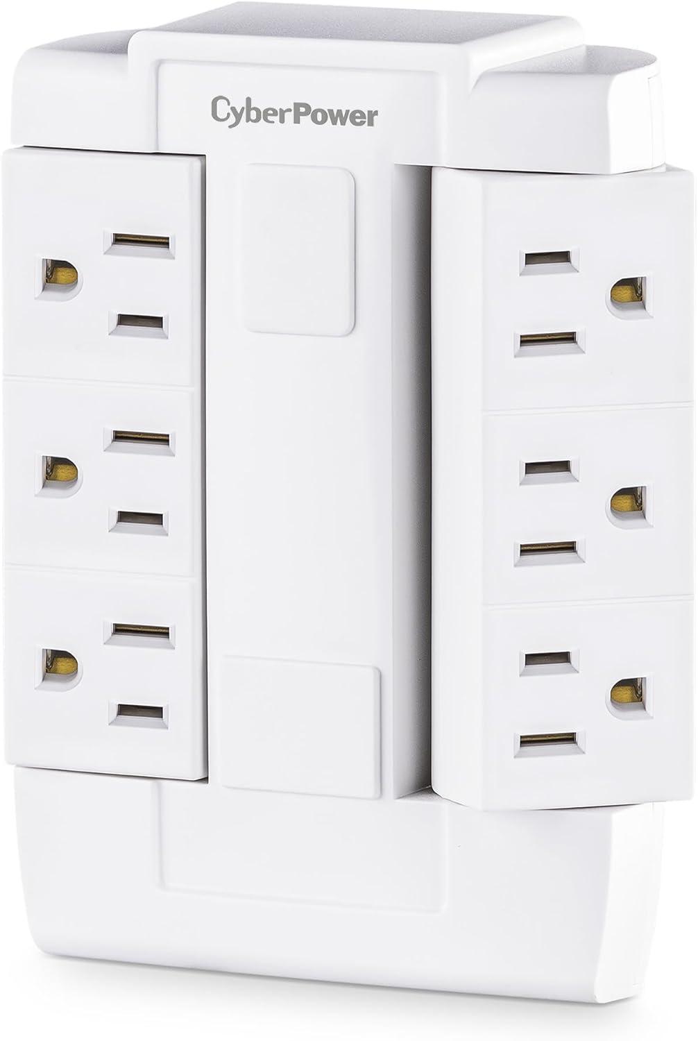 image:imageCyberPower GT600P 6 Outlet Swivel Grounded Wall Tap White1 Count Pack of 1
