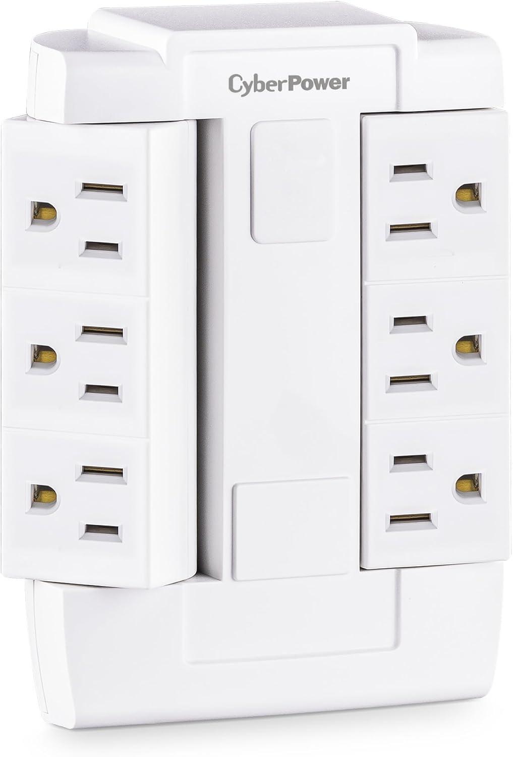 image:imageCyberPower GT600P 6 Outlet Swivel Grounded Wall Tap White1 Count Pack of 1
