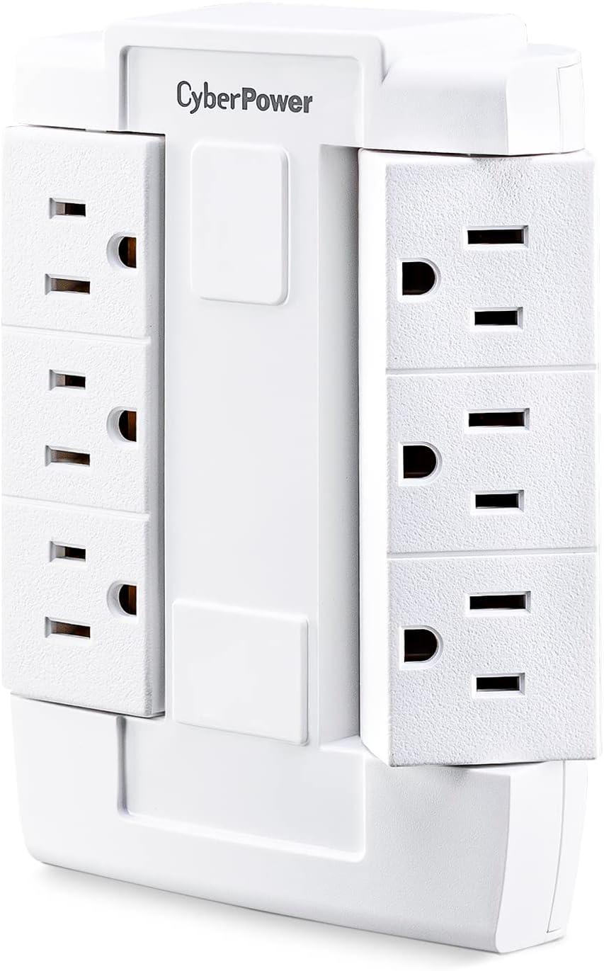 image:imageCyberPower GT600P 6 Outlet Swivel Grounded Wall Tap White1 Count Pack of 2