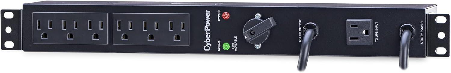 image:imageCyberPower MBP15A6 Maintenance Bypass PDU 120V15A 6 Outlets 1U Rackmount Black