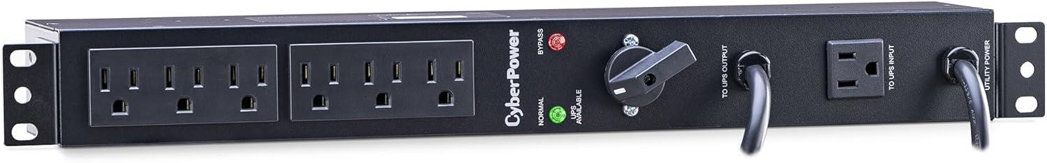 image:imageCyberPower MBP15A6 Maintenance Bypass PDU 120V15A 6 Outlets 1U Rackmount Black