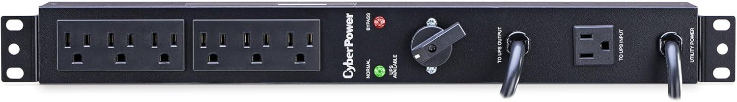 image:imageCyberPower MBP15A6 Maintenance Bypass PDU 120V15A 6 Outlets 1U Rackmount Black