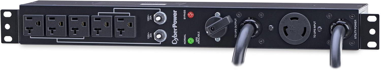image:imageCyberPower MBP30A5 Maintenance Bypass PDU 120V30A 5 Outlets 1U RackmountMaintenance Bypass PDU