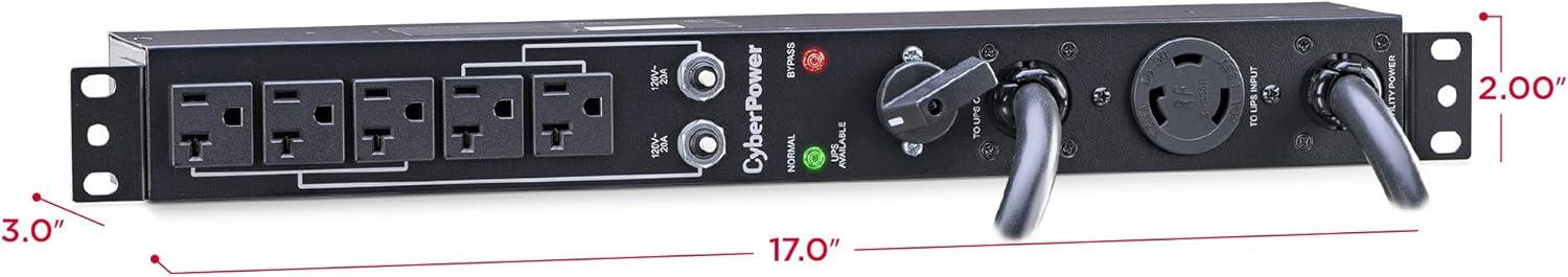 image:imageCyberPower MBP30A5 Maintenance Bypass PDU 120V30A 5 Outlets 1U RackmountMaintenance Bypass PDU