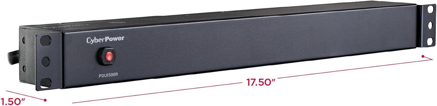 image:imageCyberPower PDU15B8R Basic PDU 100125V 15A Derated to 12A 8 Outlets 1U Rackmount