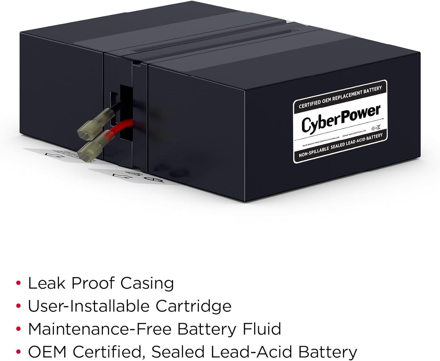 image:imageCyberPower RB1280X2A UPS Replacement Battery Cartridge MaintenanceFree User Installable 12V9AhRB1280X2A