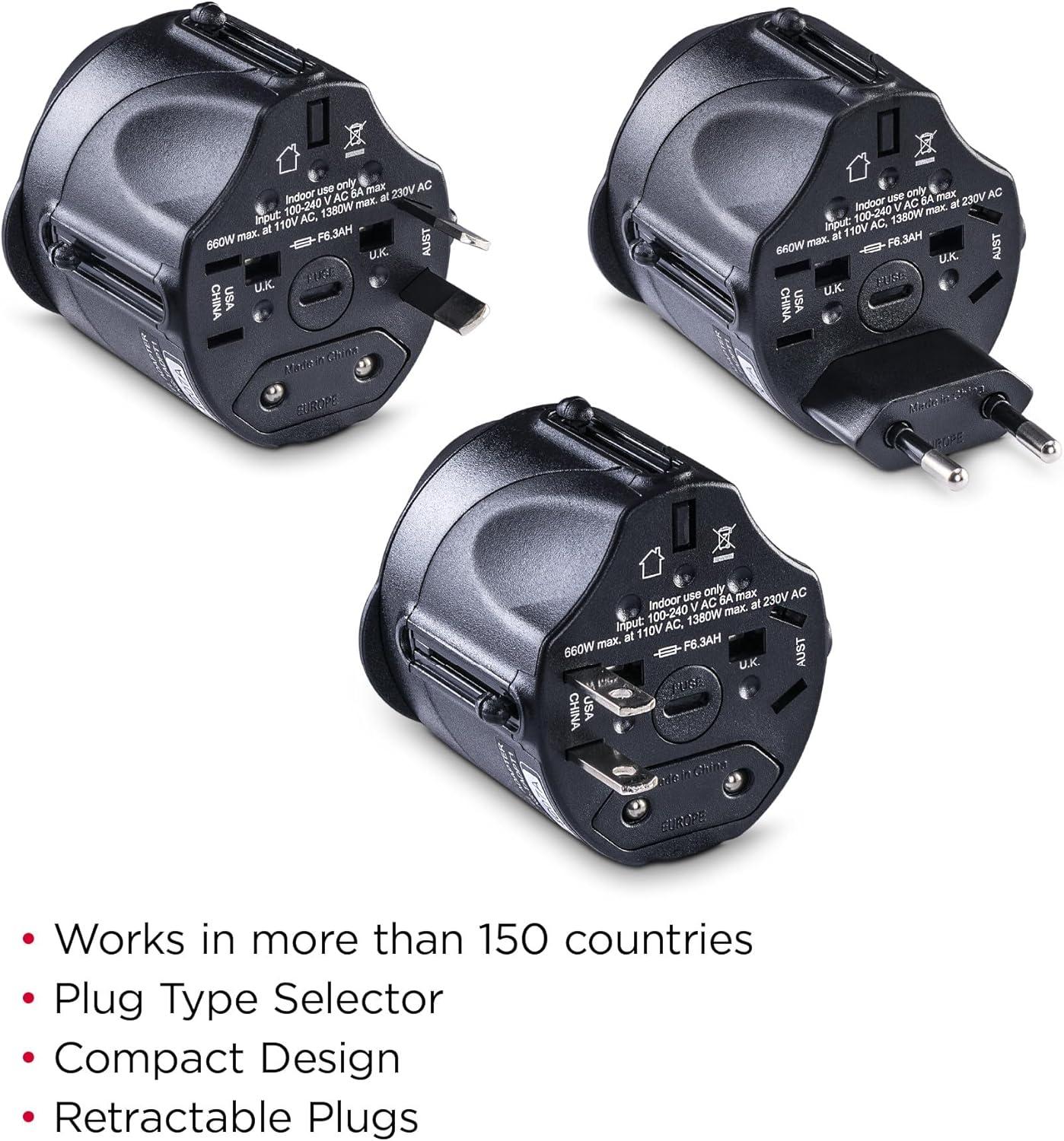 image:imageCyberPower TRA1A2 Travel Power Adapter 4in1 Travel Adapter Compact Design