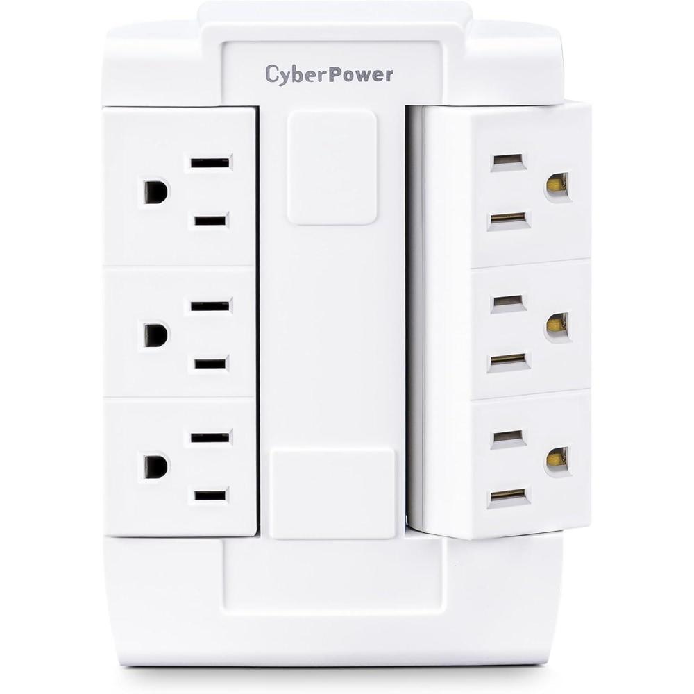 image:imageCyberPower GT600P 6 Outlet Swivel Grounded Wall Tap White1 Count Pack of 1