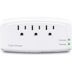 CyberPower CSB300W Essential Surge Protector, 900J/125V, 3 Outlets, Wall Tap