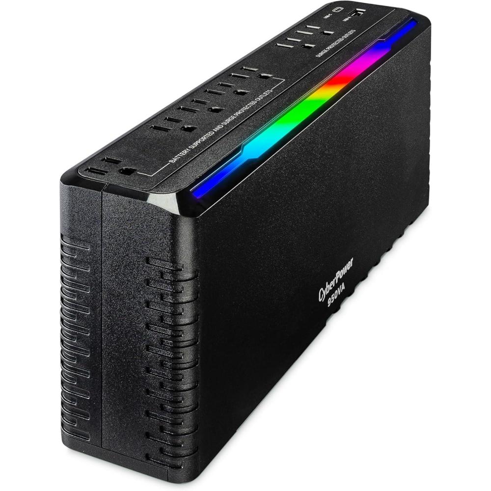 image:imageCyberPower GX950UC Gaming UPS Battery Backup and Surge Protector 950VA510W RGB Lighting 8 Outlets USBC amp USBA Charging UL Certified