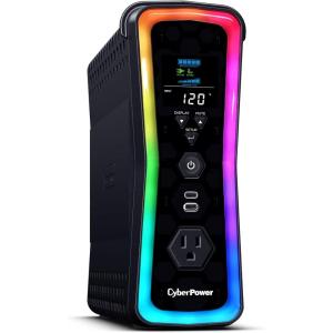 CyberPower GX150C2-E Gaming UPS Battery Backup and Surge Protector, 1500VA/1000W, RGB Lighting, 13 Outlets, USB‑C Charging, UL Certified