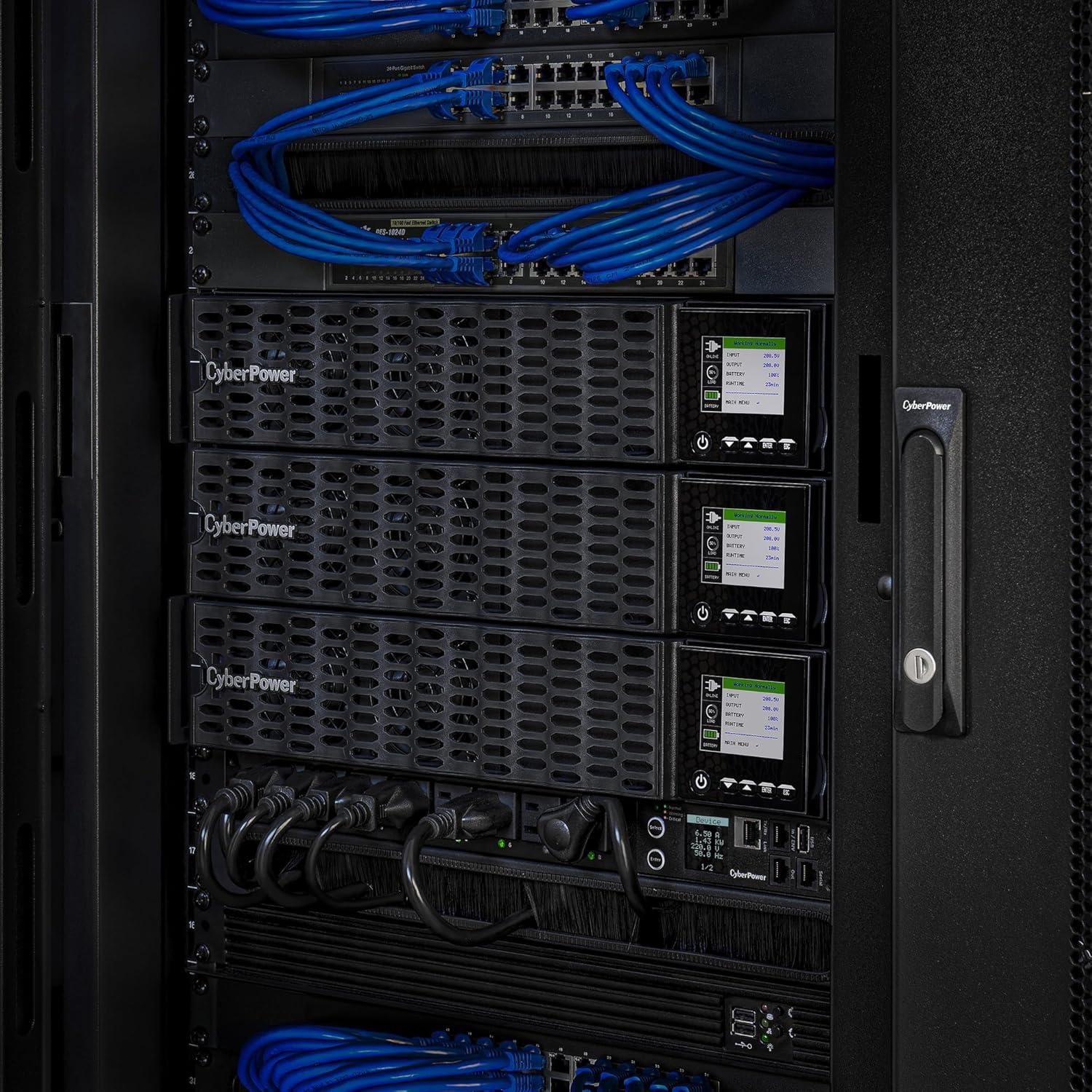 image:imageCyberPower OL1KRTHD HighDensity Smart App Online Sinewave UPS System Double Conversion 1000VA1000W 8 Outlets 2U RackTower