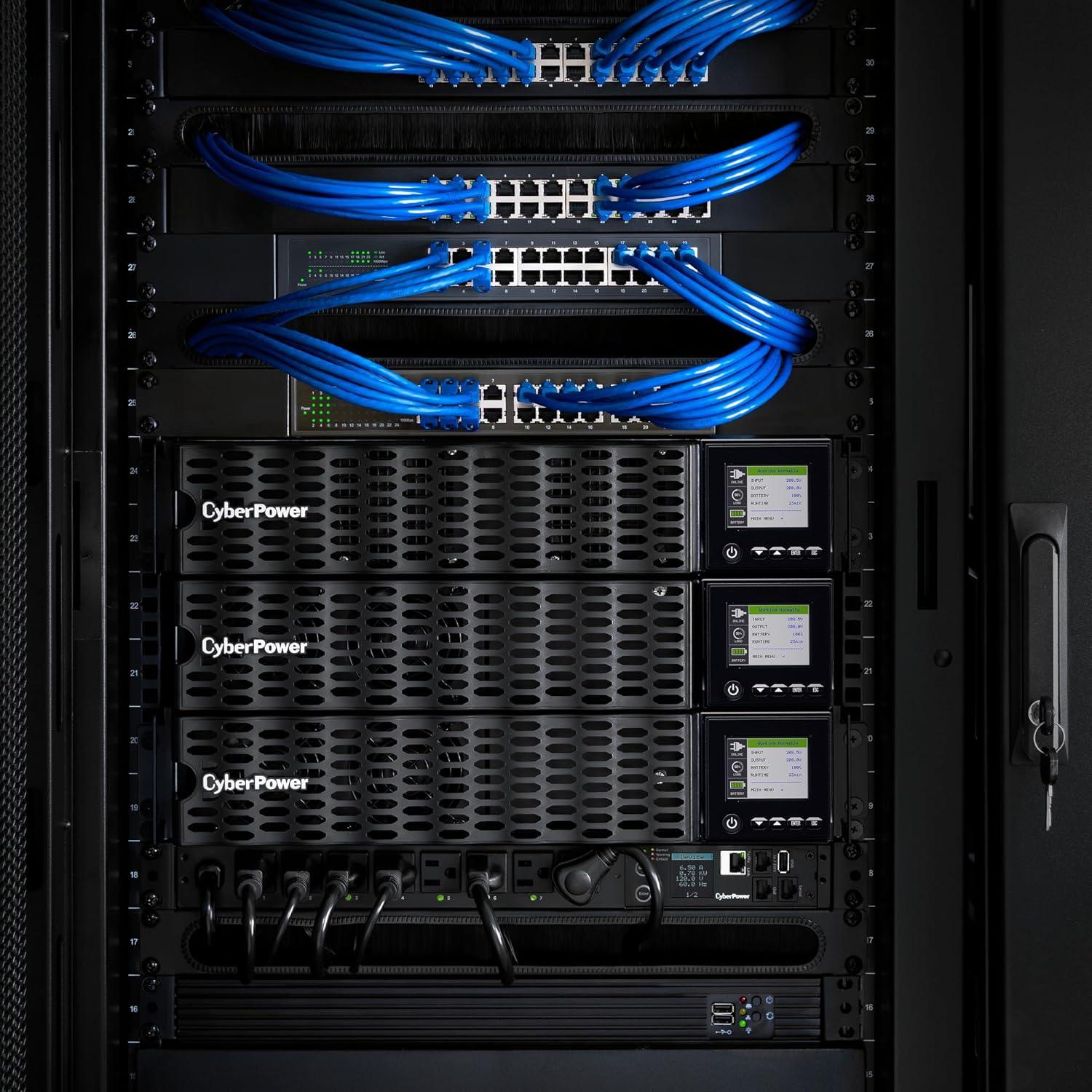 image:imageCyberPower OL1KRTHD HighDensity Smart App Online Sinewave UPS System Double Conversion 1000VA1000W 8 Outlets 2U RackTower