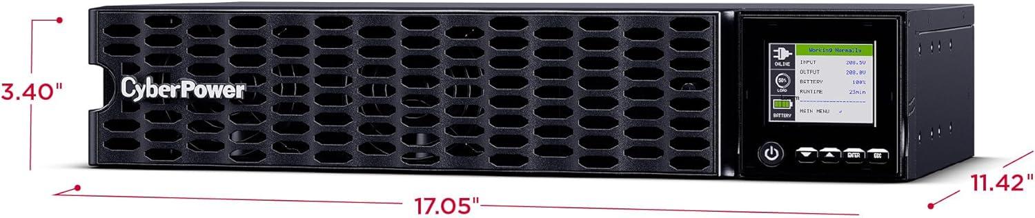 image:imageCyberPower OL1KRTHD HighDensity Smart App Online Sinewave UPS System Double Conversion 1000VA1000W 8 Outlets 2U RackTower