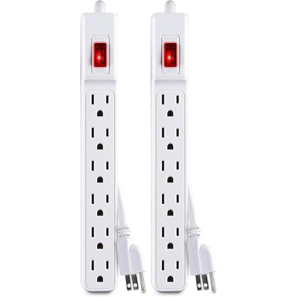 image:imageCyberPower GS60304 Power Strip 6 Outlets 3 Foot Power Cord White1 Count Pack of 2
