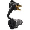 image:imageCyberPower GC201 HeavyDuty Extension Cord 6Inch 2 Grounded Outlets NEMA 515P to 2 x NEMA 515R ImpactResistant Casing 125V13A Black05 Foot Pack of 1