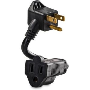CyberPower GC201 Heavy-Duty Extension Cord, 6-Inch, 2 Grounded Outlets, NEMA 5-15P to 2 x NEMA 5-15R, Impact-Resistant Casing, 125V/13A, Black(0.5 Foot (Pack of 1))